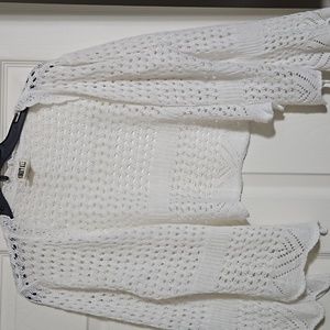 White knit cardigan